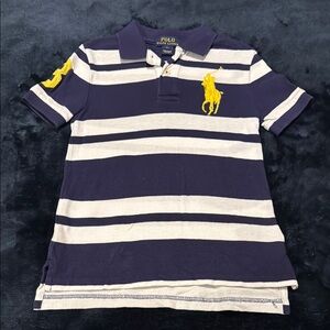 Polo by Ralph Lauren Blue and White Striped Polo Shirt SIZE 5